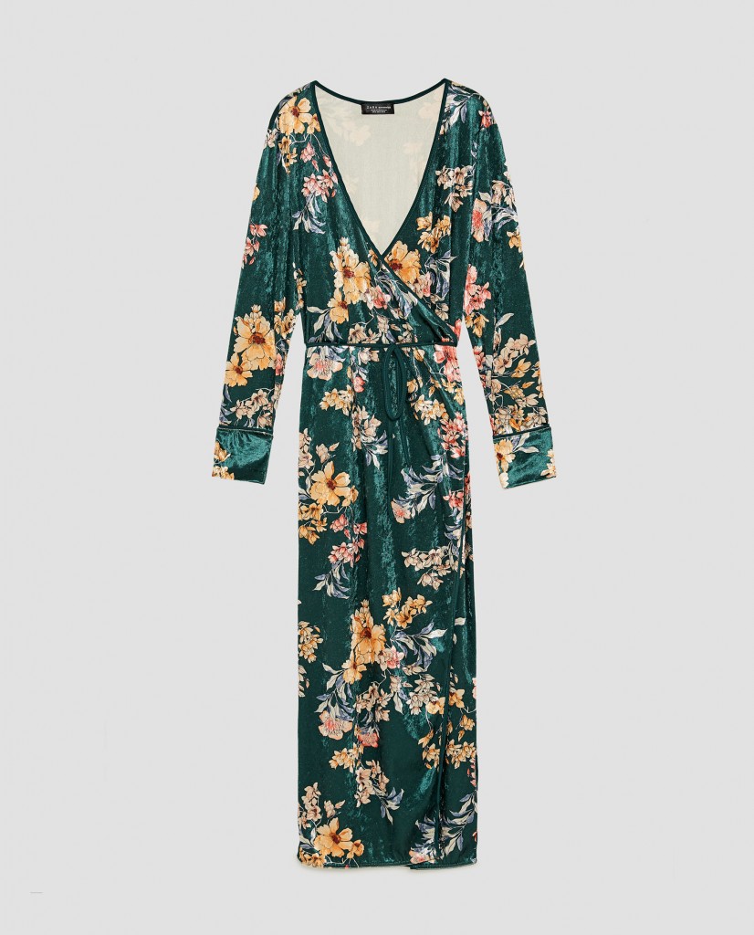 Bελούδινο kimono-dress, Zara